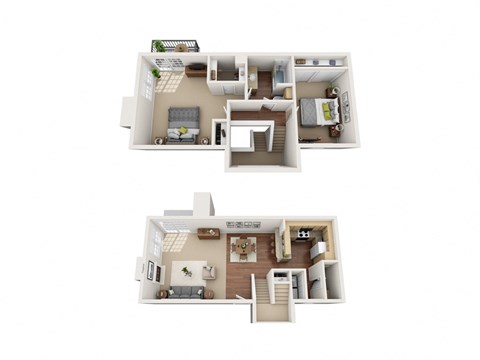 Floor plan for 2 beds, 1.5 baths, 1234 sqft
